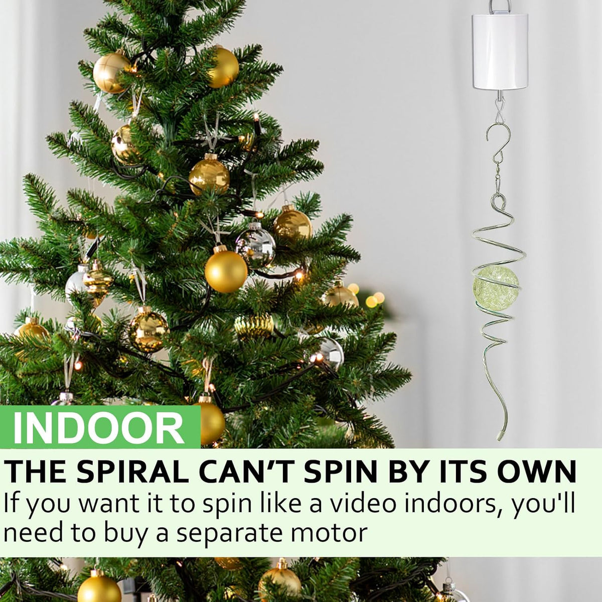 Glow in The Dark Gazing Ball Spiral Tail,Wind Spinner Tail Yard Art Decor,Hanging Rotating Sun