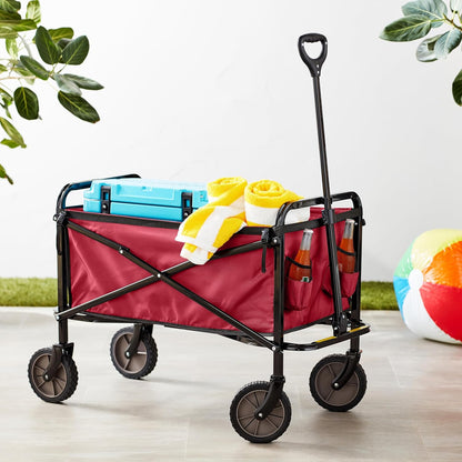 Amazon Basics Collapsible Folding Heavy Duty Utility Wagon for Outdoor Sports, 265 pounds Weight