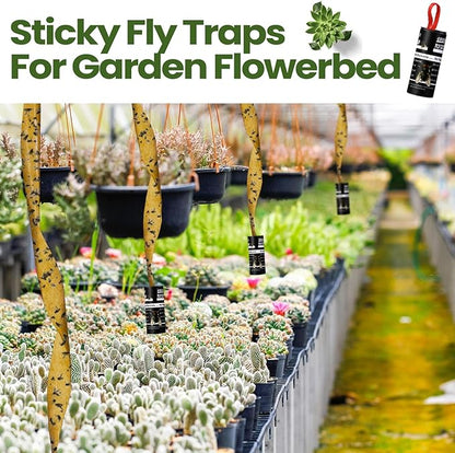 Qualirey 160 Pack Fly Strips Sticky Fly Trap Indoor Outdoor Hanging Ribbon Tape Paper Flying Insect