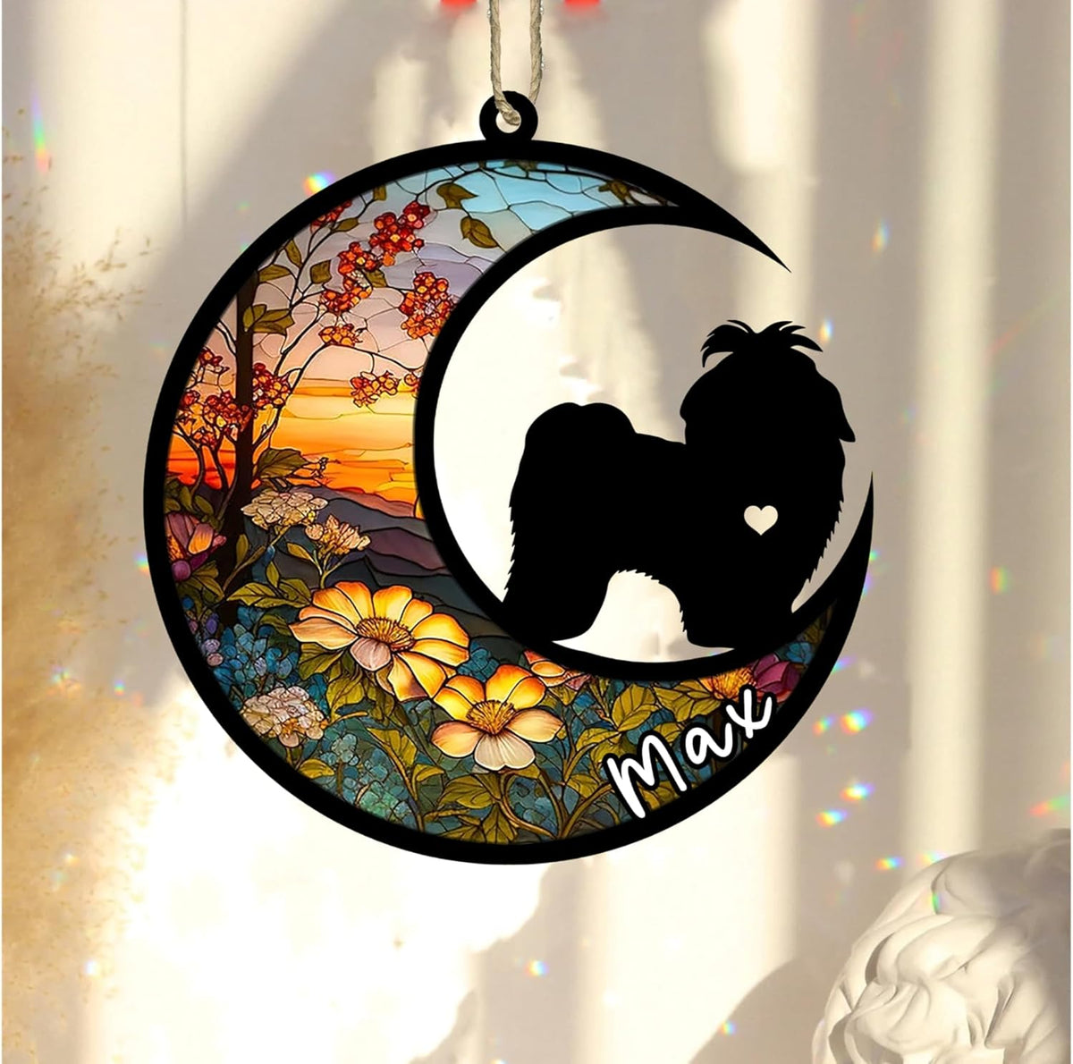 Personalized Dog Memorial, Custom Name Shih Tzu Dog Christmas Ornament with Name, Custom Breeds