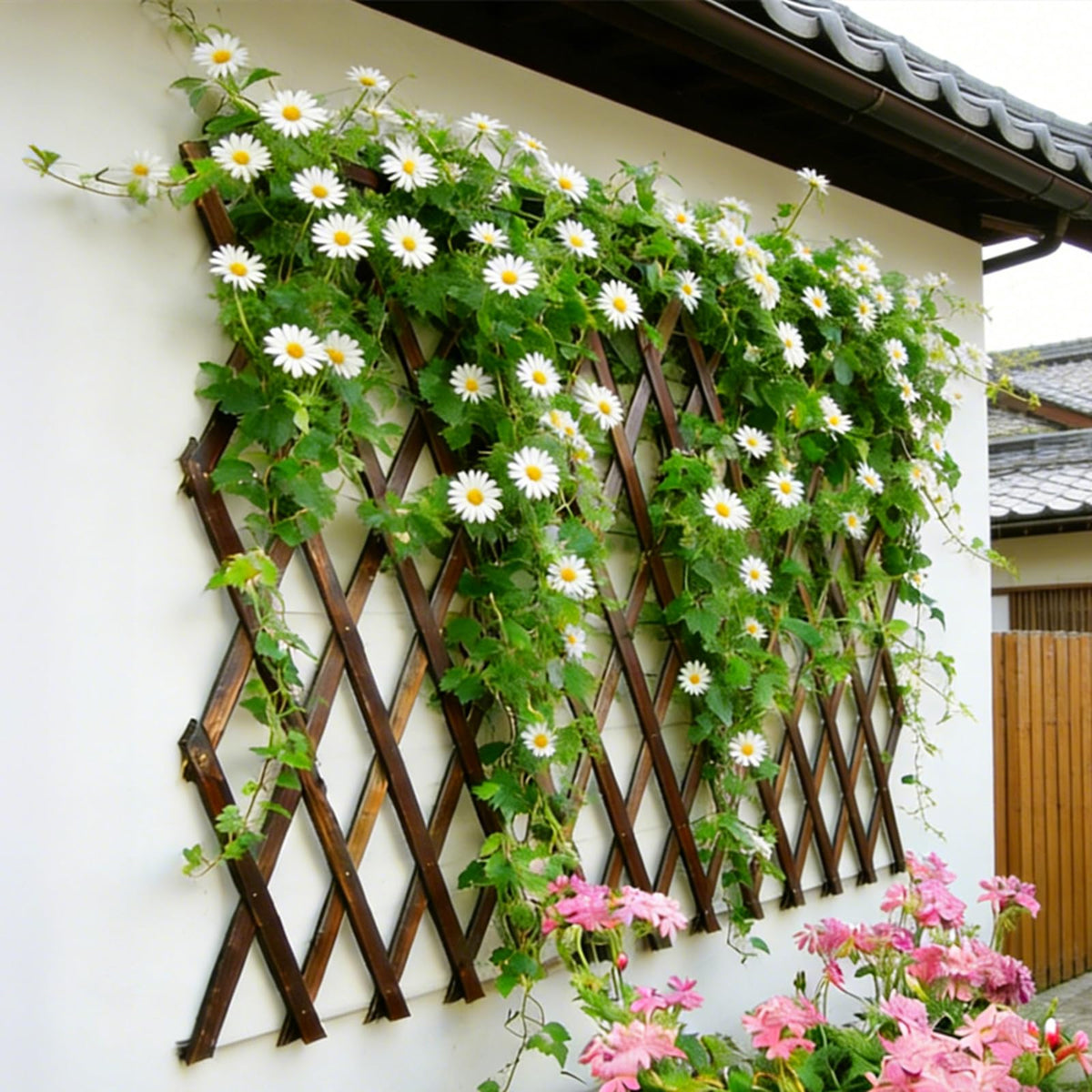 Expandable Garden Trellis, 38" x 89" Large Wooden Lattice Fence Wall Panel Lattice Trellis for