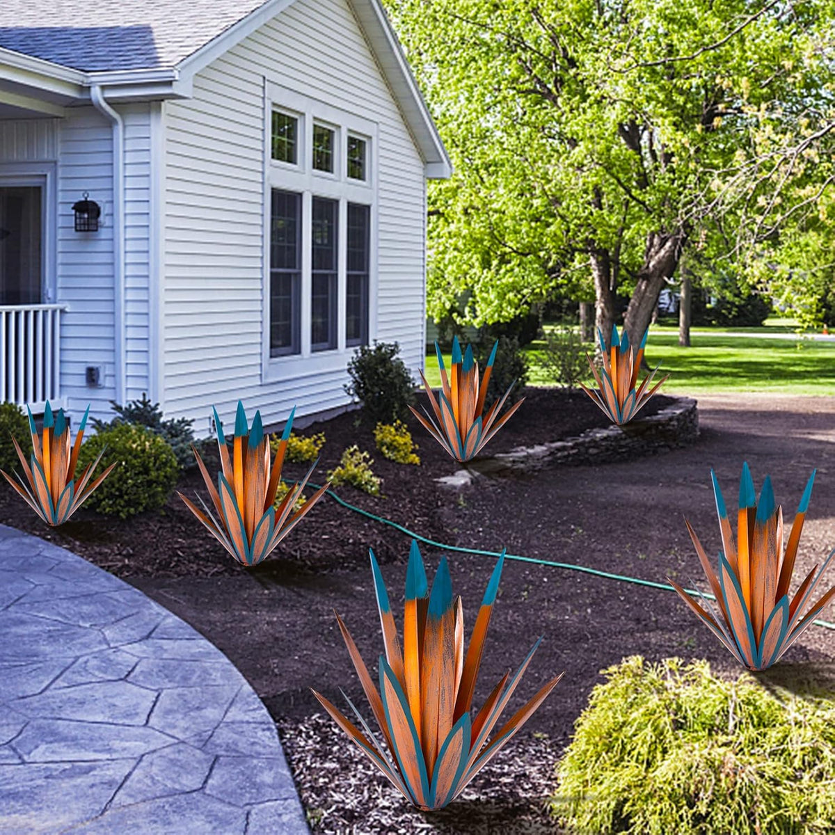 Homight Large Agave Sculpture Rustic Metal Agave Plant Outdoor Interior Decoration Outdoor Lawn