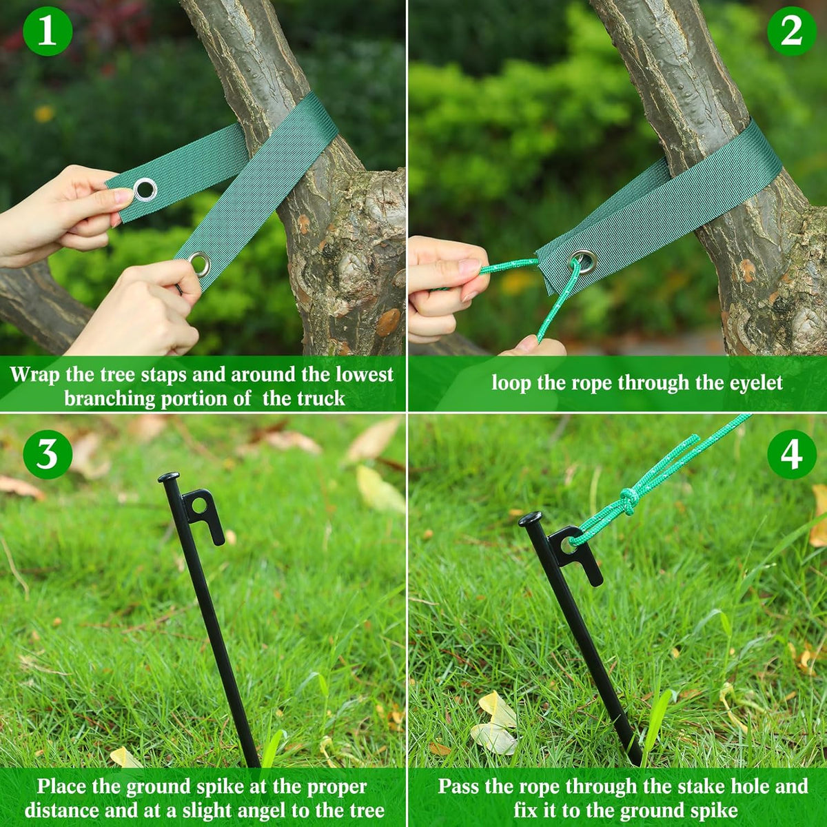 Sintuff 36 Pcs Heavy Duty Tree Stake Kits Stake and Support for Young Leaning Tree Anchor