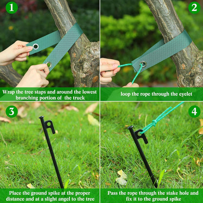 Sintuff 36 Pcs Heavy Duty Tree Stake Kits Stake and Support for Young Leaning Tree Anchor