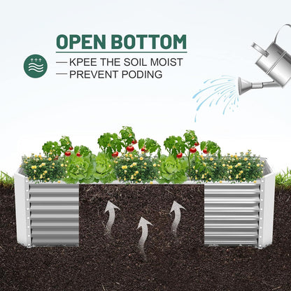 Land Guard 2 Pack 6×3×2 ft Galvanized Metal Raised Garden Bed, 2FT Deep Root Elevated Planter Box