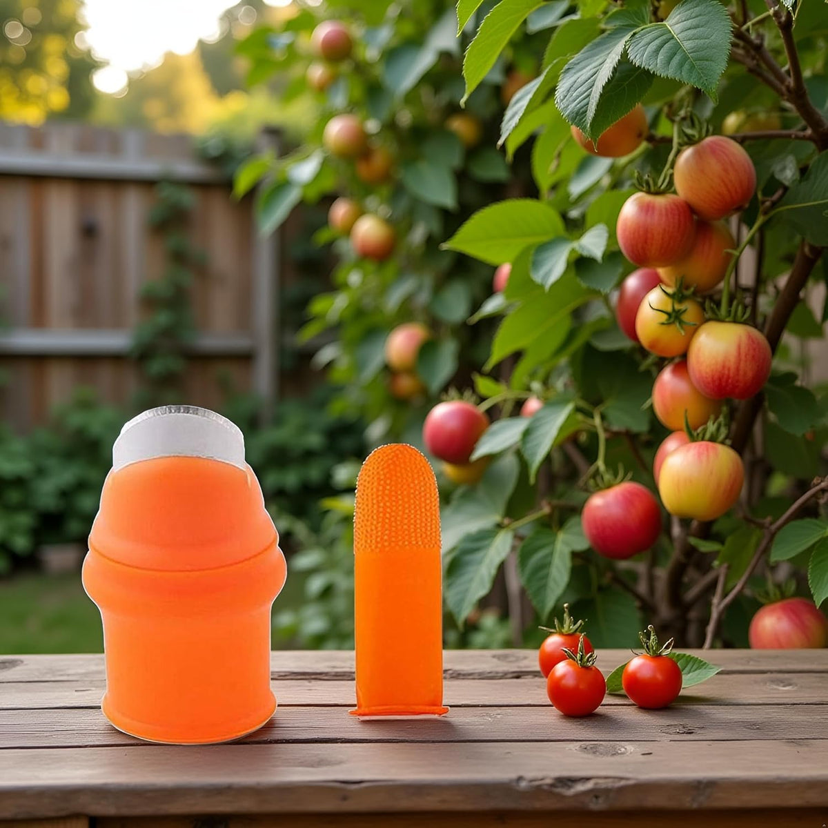 1Set Orange Gardening Silicone Thumb Knife with Finger Cots Thumb Knife Picker for Fruits