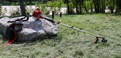 2-Stroke Gas Brush Cutter Pro-Grade String Trimmer EPA Compliant Orange Heavy-Duty Weed Eater Lawn