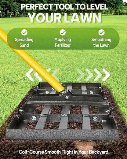 Joyhalo Lawn Leveling Rake, 36 Inch Yard Lawn Leveling for Soil with 78" Adjustable Steel Handle
