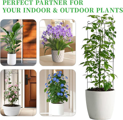 32 Inch Metal Plant Trellis for Climbing Plants Outdoor，4 Pack Garden Trellis for Potted Climbing