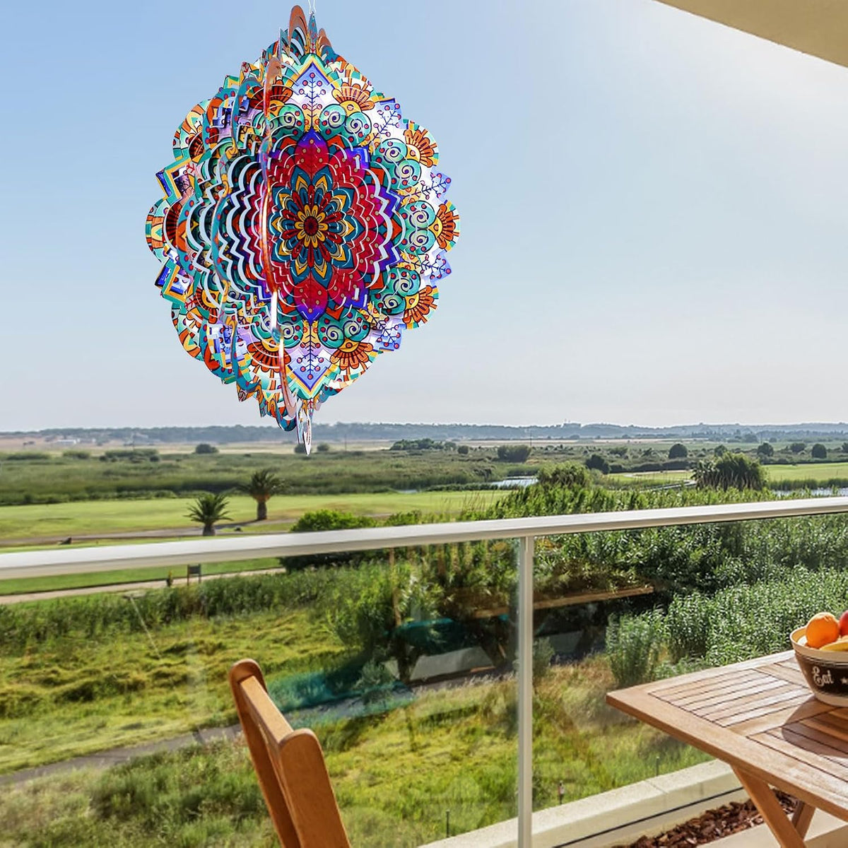 Goolyrusim Wind Spinner Mandala Sunflower, Wind Spinners for Yard Garden, 12in 3D Hanging Wind