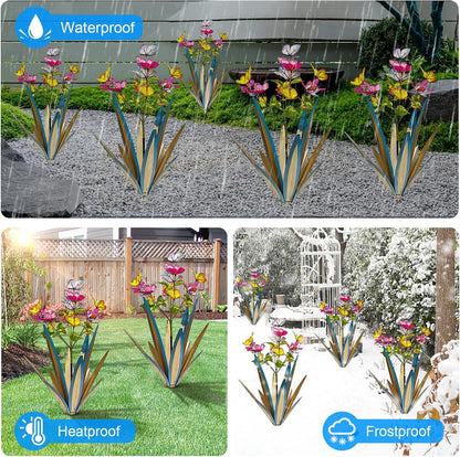 TOMBABY Garden Outdoor Butterfly Enlarge Thickened Wind Resistant Metal Agave Garden Art Metal