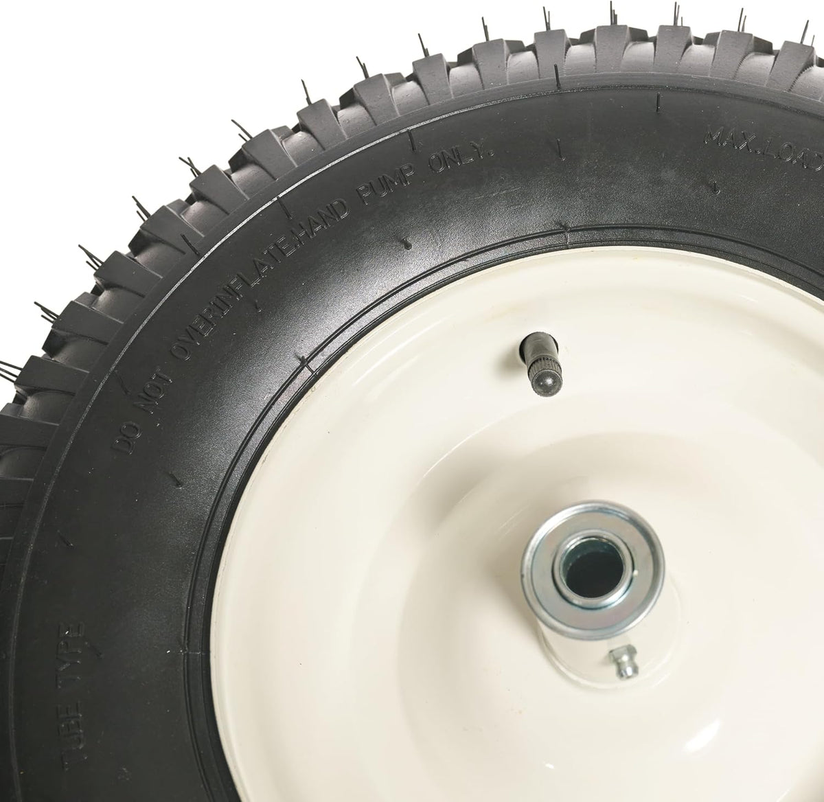 SCENIC ROAD Wheelbarrow Replacement Tire, 16" Wheel with Bearing and Grease Fitting, 4-Ply Knobby