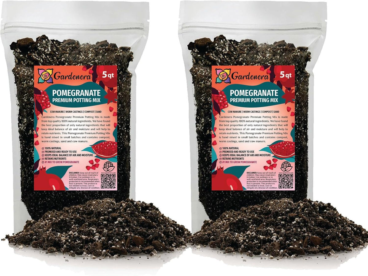 Gardenera Premium Pomegranate Potting Soil Mix - Ideal Nutrient Blend for Growing Robust