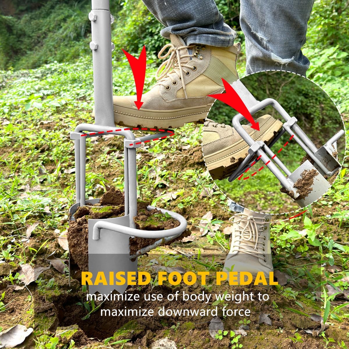 Updated Bulb Planter Long Handle for Digging, 5-in-1 Lawn and Garden Tool,sod Plugger