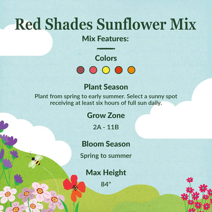 Ferry-Morse Red Shades Mix Bulk Sunflower Seeds, 1lb
