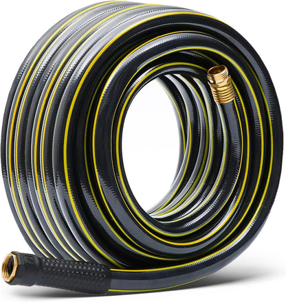 Solution4Patio Long Black Garden Hose 5/8 in. x 50 ft. -Kink Free, No Leaking, Male/Female Fittings