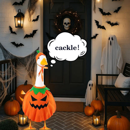 Porch Goose Outfits for 23" Plastic Porch Goose Halloween Pumpkin Outfit Goose Clothes for Cement