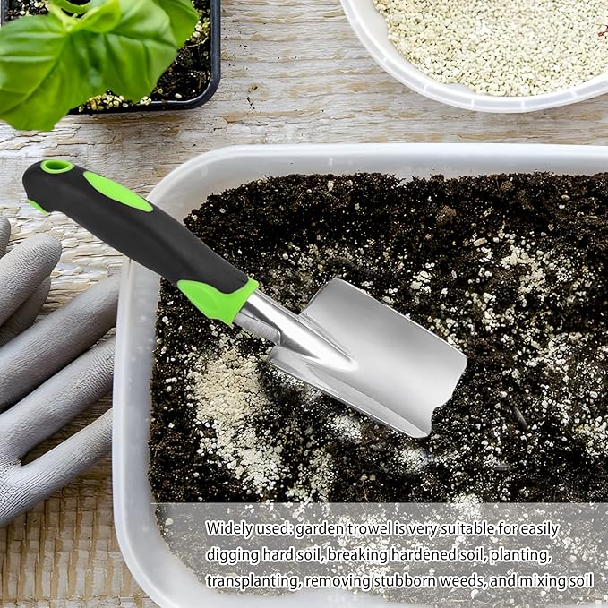 Garden Shovel Hand Trowel Mini Shovel Garden Tools Cast-Aluminum Heavy Duty Gardening Tool Soft