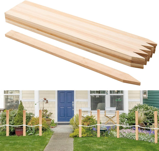 VEVOR Wooden Garden Stakes, 25 Pcs 36 x 0.5 x1.5 in Survey Grading Stakes, Garden Ground Stake with