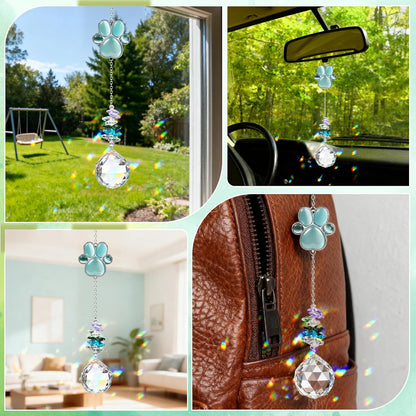 Pet Memorial Gifts for Loss of Dog or Cat, AVIMO Crystal Suncatcher with Rainbow Light Effect and