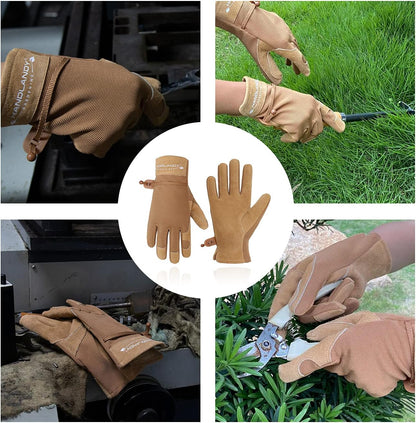 HANDLANDY Women Safety Work Gloves Utility Touch Screen Working Grip Glove for Yardwork Gardening