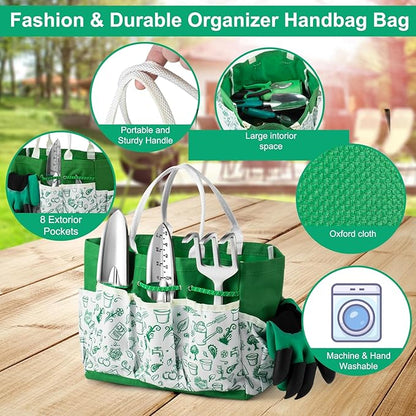 Garden Tool Set for Women, 12pcs Heavy Duty Gardening Tools, Cute Gardening Supplies Gifts for