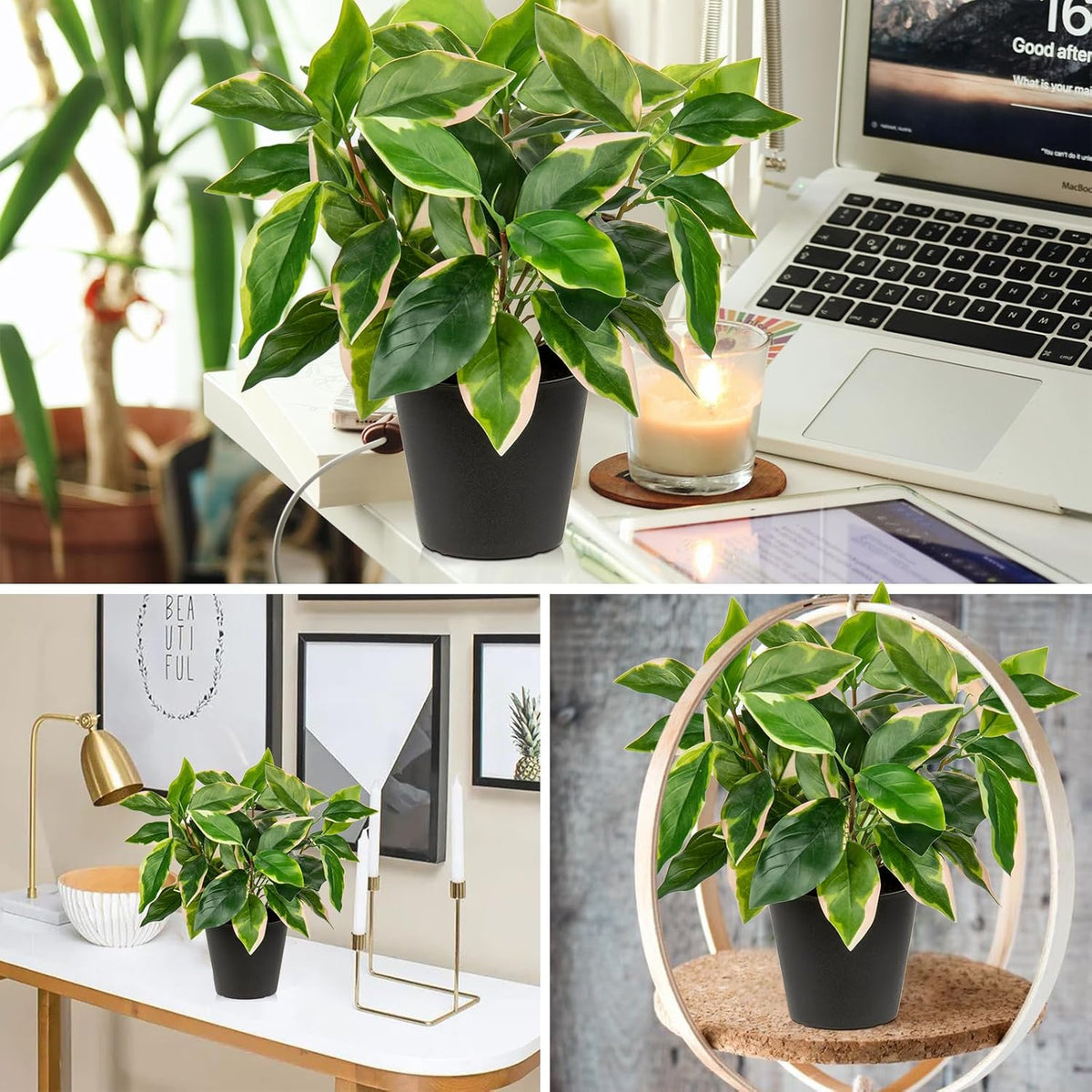 Artificial Plants Indoor Small Fake Plants in Pots Faux Pothos N‘ Joy Potted Plant Fake Indoor