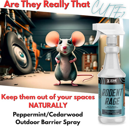 Rodent Rage Rat and Mouse Repellent; All-Natural Rodent Outdoor Barrier; Keeps Rats and Mice Out of