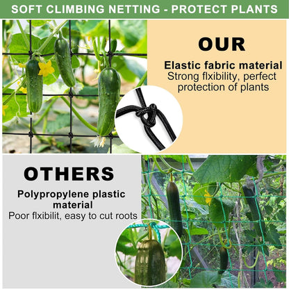 2x4 Trellis Net for Grow Tent, Stretchy Scrog Net Heavy Duty Trellis Netting with Hooks for