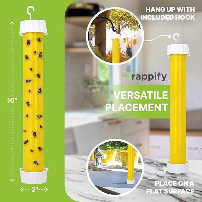 Trappify Hanging Fly Traps Outdoor: Fruit Fly Traps for Indoors | Gnat Trap | Gnat Traps for House