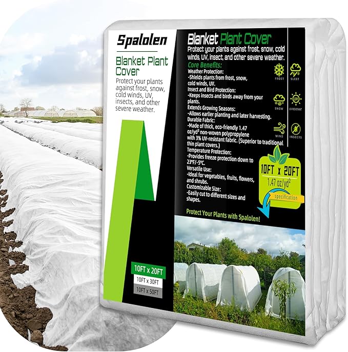 Plant Covers Freeze Protection, 10ft X 20ft Floating Row Cover 1.47 oz/yd² Fabric, Garden Frost