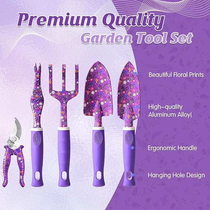 Gardening Gifts for Women, Gardening Tools for Women, 14 PCS Garden Tools Set Kit with Garden Tool