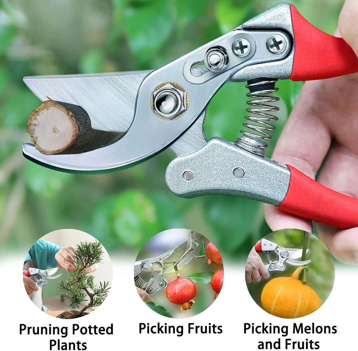 Kynup 2Packs Pruning Shears for Gardening, Garden Shears Scissors Heavy Duty, Bypass Pruner Hand