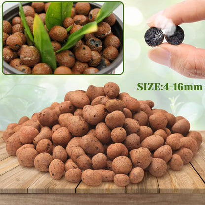Halatool 4LB Leca Clay Pebbles for Plants 4mm-16mm Lightweight Clay Balls 100% Natural Hydro Balls