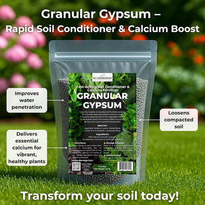 Gypsum for Soil - Calcium for Plants - Gypsum Fertilizer for Gardening, Lawn & Vegetables - Calcium