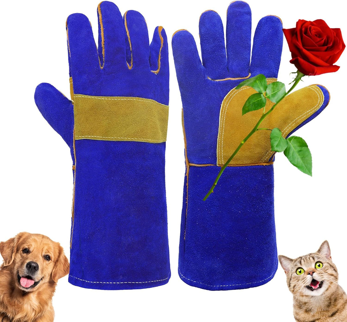 HANDLANDY Animal Handling Gloves, Falconry Cat Glove Bite Proof, Thorn Proof Rose Pruning Gardening