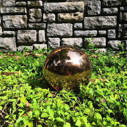 30 cm/12 inch Diameter Gazing Globe Mirror Ball,Rose Gold Stainless Steel Polished Reflective