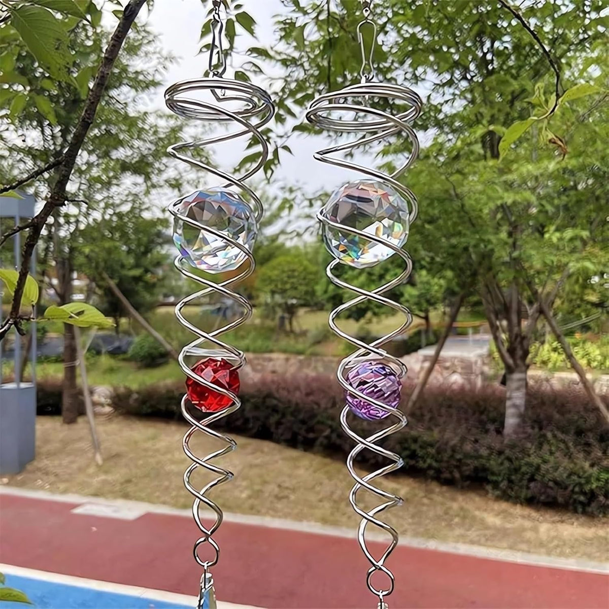 Decorative Spiral - 2024 New Gazing Ball Spiral Tail Wind Spinner Stabilizer, Spinfinity Designs