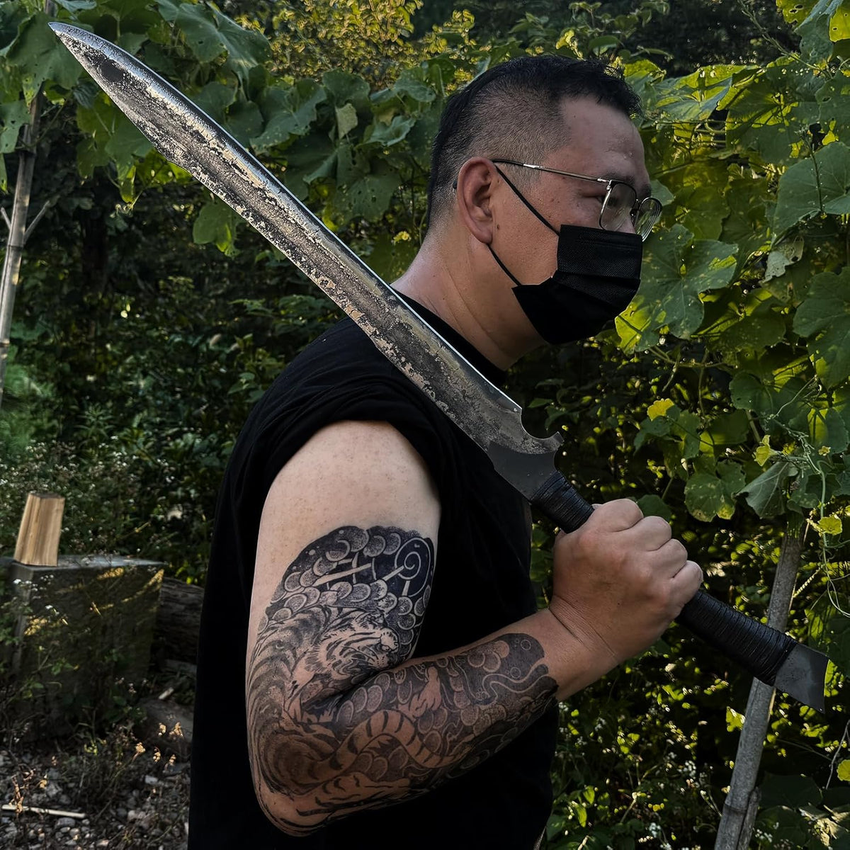 High Manganese Steel Blade Machete for Cutting Trees Heavy Duty Full Tang Outdoor Survival Hunting