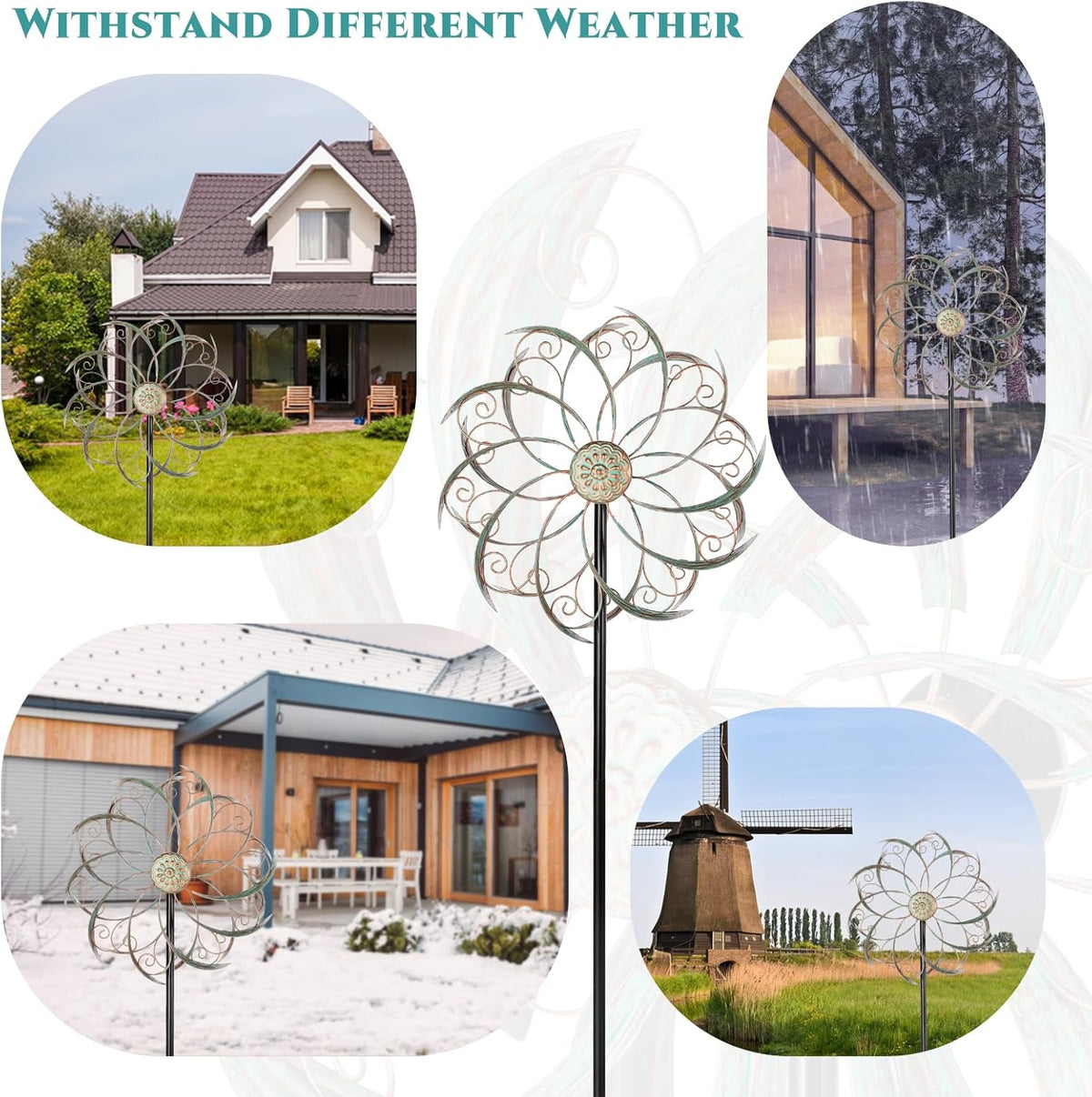 Wind Spinners Outdoor Wind Spinner Metal 13” Dia Wind Spinners for Yard and Garden Decor Pinwheels
