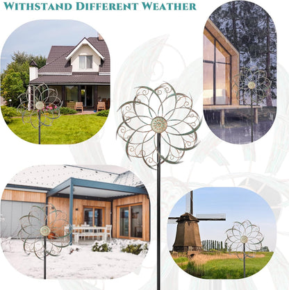 Wind Spinners Outdoor Wind Spinner Metal 13” Dia Wind Spinners for Yard and Garden Decor Pinwheels