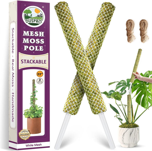 DUSPRO Stackable Mesh Moss Pole for Plants Monstera Potted Plant Stakes for Indoor Plants