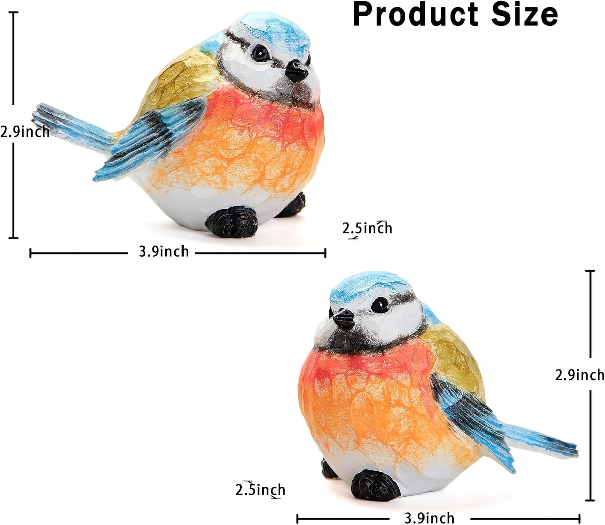 Bird Statue for Garden Decoration,A Set of 2 Pieces Garden Sculptures & Statues,Animal Bird