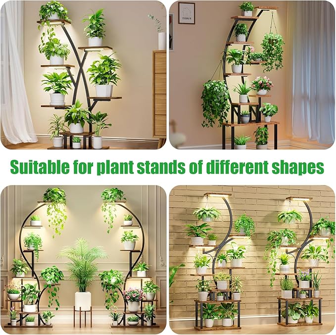 8.6'' Mini LED Grow Light Strips, Full Spectrum 3000K, 52 LED Plant Light with 3/9/12H Timer, 10