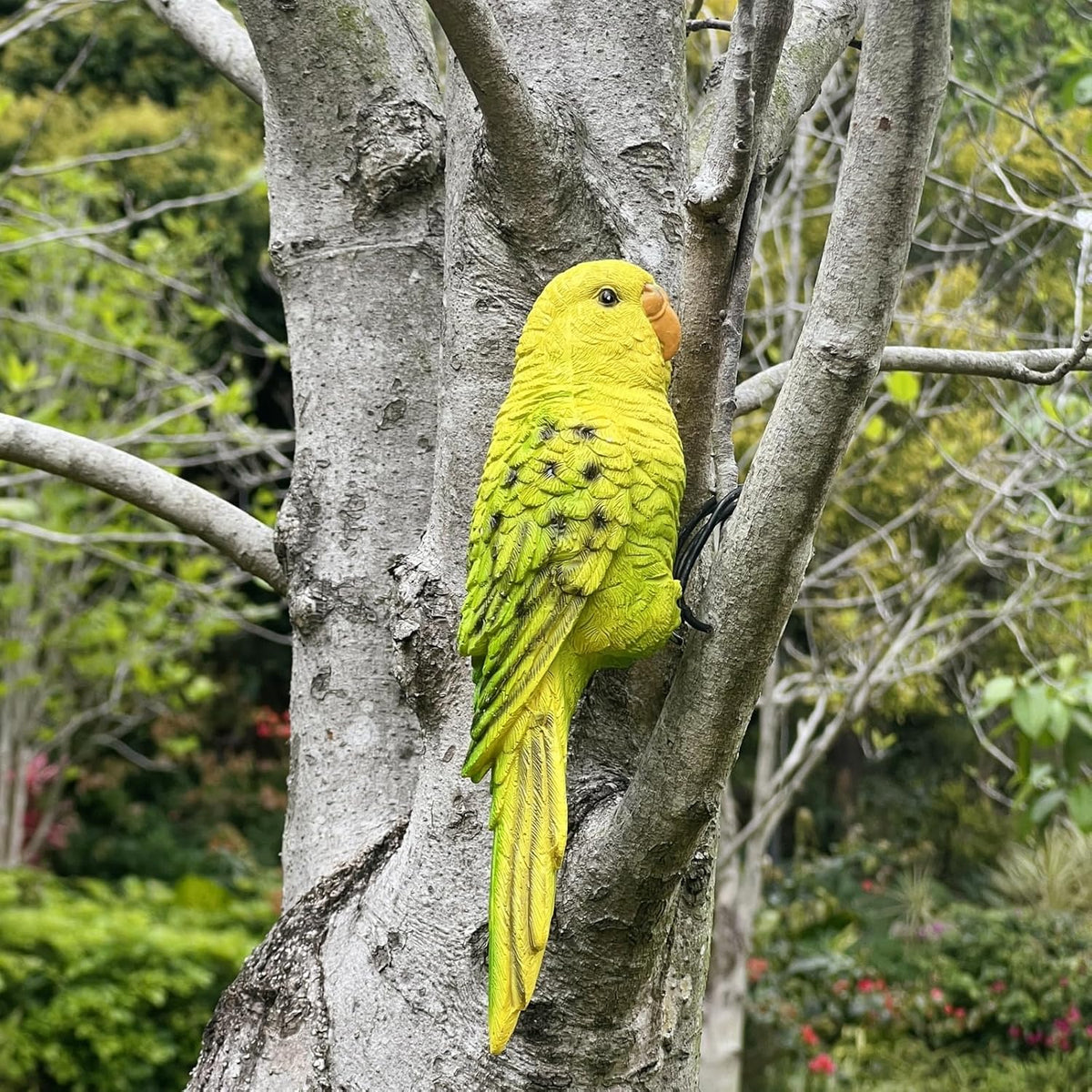 Realistic Parrot Sculpture Resin Hanging Parrots Garden Statues Lifelike Bird Figurines Landscape