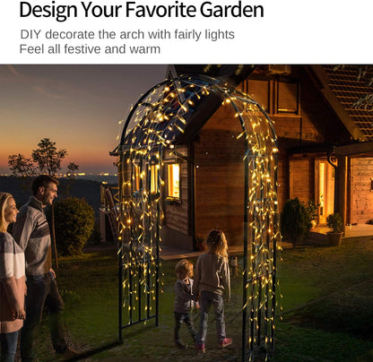 Arbors, Curved Metal Endurable Iron Trellis Plants Stand Use for Outdoor Garden Arbor Climbing