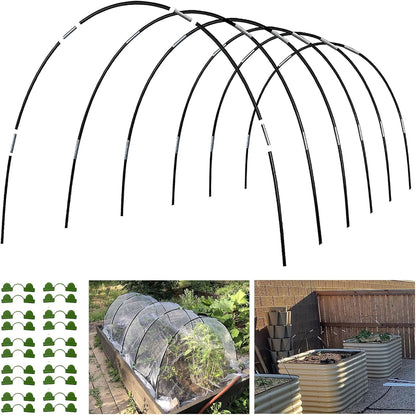 Garden Hoops Grow Tunnel, 6 Sets of 7FT Greenhouse Hoops for Raised Beds, Rust-Proof Fiberglass