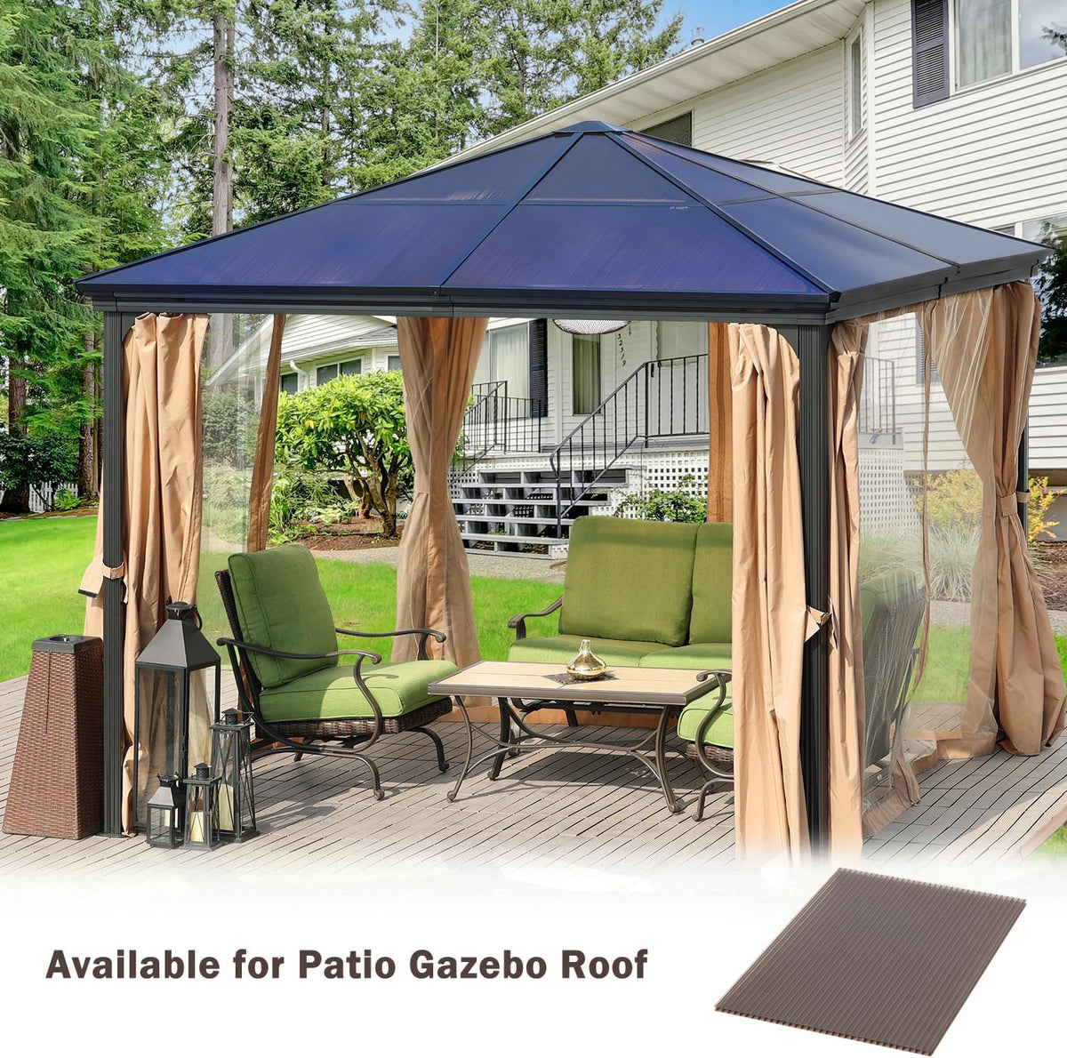 BPS 6Pcs 62'' (W) x 28'' (L) x 0.2'' Polycarbonate Panels, Waterproof UV Protected Reinforced
