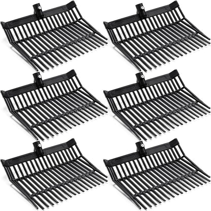Lasnten 6 Pcs Manure Fork Replacement Head, 18 Tines Pitchfork Head with Screws and Nuts, Horse