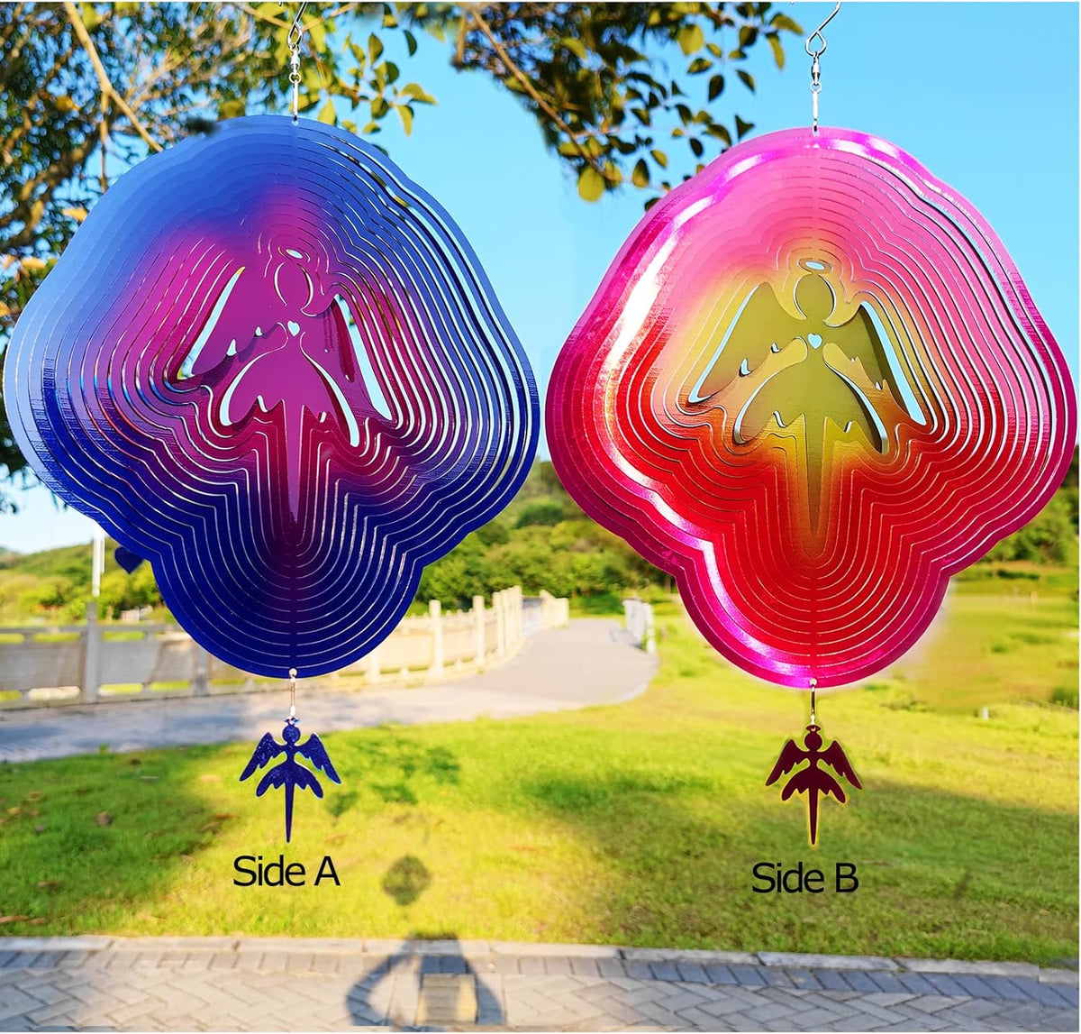 DJUAN Angel Wind Spinners for Yard and Garden Decor Angel Gifts for Women Wind Spinner Outdoor